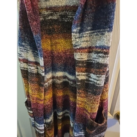 Rain + Rose Sleeveless Hooded Long Boho Cardigan Sweater. Wool Blend. Size Small - Picture 7 of 12